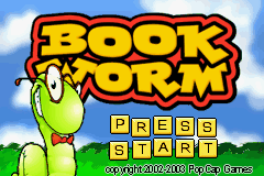 Bookworm title screen for GameBoy Advance